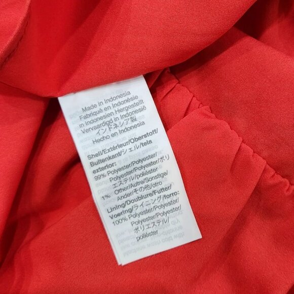 Madewell Red Tiered Sleeve Peplum Top Metallic Prairie Posies Ruffle 00 - Picture 9 of 10